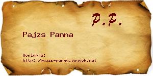 Pajzs Panna névjegykártya